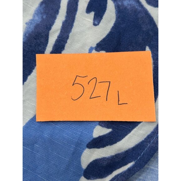 H&M Blue White Palm Leaf Print Wrap Skirt Linen Blend Womens Size Medium - Picture 7 of 7